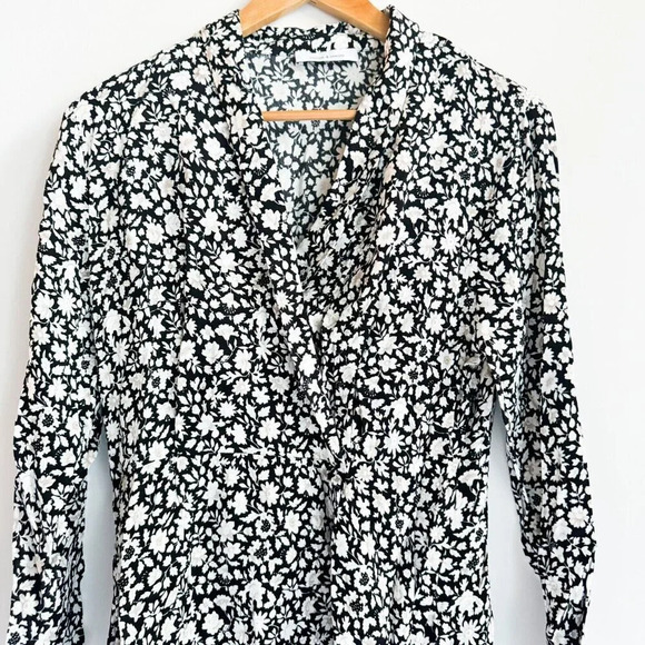 Samsoe Samsoe Black white Floral Mini Dress L - Picture 5 of 9